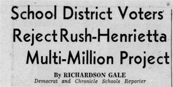 School District Voters Reject Rush-Henrietta Multi-Million Project (1957)